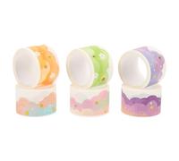 MAGICLULU Set de 6 Cintas Washi de Papel Estilo Sencillo Diseños Temáticos Noche Mercurio Verano Dulce Menta Fruta Naranja para Manualidades Decoración de Cuadernos y Scrapbooking
