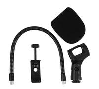 MAGICLULU Soporte de Micrófono de Mesa con Brazo Flexible de Cuello de Cisne Abrazadera Cuadrada Metálica Reforzada Accesorio para Grabación y Transmisión en Directo