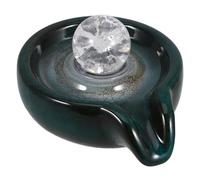 MAGICLULU Suministro De Fuente De Cerámica para Jardín Accesorio De Exterior Decoración De Patio Agua Fuente Circular para Exterior Pequeño y Elegante