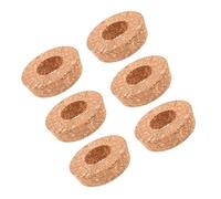 MAGICLULU Tapas de Corcho para Jarrón Hidropónico, 6 Unidades de 6.5 Cm con Agujero, Madera Natural, Tapa Redonda para Macetas de Vidrio, Accesorio Decorativo para Plantas Hidropónicas