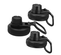 MAGICLULU Tapones de Botella Herméticos PP Negros Boquilla Ancha para Botellas de Agua y Vasos Térmicos Pack 3 Unidades Recambios Prácticos para Uso Deportivo y Viaje