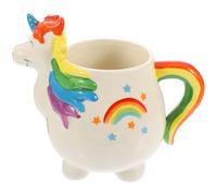 MAGICLULU Taza de Cerámica Unicornio de 450ml, Práctica y Creativa, Adecuado para Chocolate Caliente y Vino en Exhibiciones de Arte o Tiendas de Postres