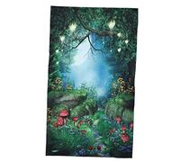 MAGICLULU Tela de fondo de estudio muro decoración champiñón tapiz de setas bosque de hongos tela decorativa home decoracion paño de fondo de bosque tapiz de pared del hogar vinilo Verde