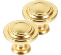MAGICLULU Tiradores para Armarios y Cajones de Cocina 2 Unidades, Pomo Redondo de Metal Acabado Cobre Cepillado, Diseño Moderno Minimalista, Tamaño Compacto para Muebles y Puertas