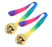 MAGICLULU Trofeos y Medallas de Taekwondo para Eventos Deportivos, 2 Medallas Metálicas Cordón, Ideales para Premiar Logros Infantiles