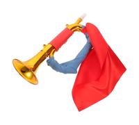 MAGICLULU Trompeta de Plástico Estilo Militar para Fiestas y Eventos, Juguete Soplador de Ruido Correa Azul y Cinta Roja, Instrumento de Viento Portátil para Animación y Celebraciones