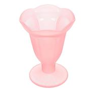 MAGICLULU Vaso de Vidrio Esmerilado para Postres y Batidos Taza Elegante para Helados y Bebidas Frías Diseño Vintage Color Rosa Suave Resistente y Versátil para Uso Hogar y Restauración