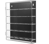 MAGICLULU Vitrina Acrílica Transparente para Medallas y Monedas Expositor Coleccionista 260X300X50 MM Base Negra Caja Protectora Multiusos para Fotos y Pines Soporte Seguro para