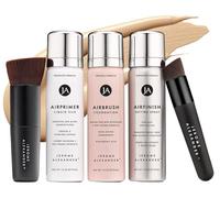 MagicMinerals Deluxe AirBrush Foundation by Jerome Alexander - Juego de maquillaje en aerosol de 5 piezas con ingredientes antienvejecimiento para una piel suave y radiante (medio claro)