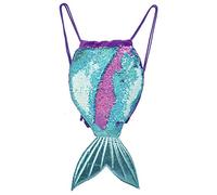 Mágico Mochila Lentejuelas Niña,20*41cm Mochila Reversible Cola de Sirena Brillantes,Bolso Lentejuelas para Baile,Deporte,Natación,Moda Lindo Mochilas con Cuerda Bombeo para Niña Mujeres Adolescentes