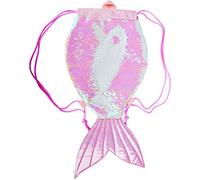 Mágico Mochila Lentejuelas Niña,29*57cm Mochila Reversible Cola de Sirena Brillantes,Bolso Lentejuelas para Baile,Deporte,Natación,Moda Lindo Mochilas con Cuerda Bombeo para Niña Mujeres Adolescentes