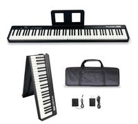 MAGICON Piano sólido electrónico plegable de 88 teclas que se puede plegar en 180°, más portátil. Fuente de sonido de piano de cola real y puro de France DREAM, pedal de pie/adaptador de corriente