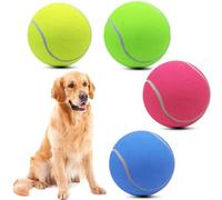 Magicorange Paquete de 4 Pelotas de Tenis Gigantes de 9.5 Pulgadas para Perros, Juguete masticable para Mascotas Grandes para Deportes al Aire Libre/Interior, Pelota de Perro con Aguja (Multicolor)