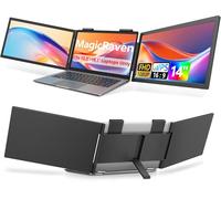 MAGICRAVEN - Extensor de visualización dual para laptop, 14 pulgadas 1080P IPS portátil triple monitor para portátiles de 14 a 16.5 pulgadas con puerto USB-C, Plug and Play, visualización de fijación