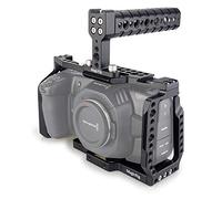 MAGICRIG BMPCC - Jaula de 4 K con asa superior para cámara de cine de bolsillo Blackmagic BMPCC 4K a monitor de micrófono con luz LED