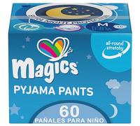 Magics Pyjama Pants - 60x Pañales para Niño 4-7 Años - Talla M (17-30 kg) - 60 Pañal por Durante la Noche con Protección Anti-Fugas, 4 Paquetes de 15