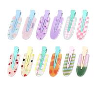 Magicsky 12 pinzas para el pelo que no se doblan, de acrílico hawaiano, sin arrugas, pico de pato sin costuras, pasadores para maquillaje, bonita herramienta de peinado de playa para mujeres y niñas,