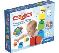 Magicube Stacking 8 Cubos Magnéticos de Geomag - Set de Construcción Magnética para Bebés | 8 Cubos de Apilamiento Coloridos | Juguete Educativo Stem Seguro | Apto Desde +1,5 Años