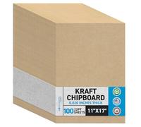 MagicWater - Hoja de aglomerado para proyectos de bricolaje, 11 x 17 pulgadas, paquete de 100 unidades, 22 puntos, cartón kraft resistente (0.022 pulgadas de grosor), para álbumes de recortes, libros