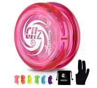 Magicyoyo D1 GHZ Professional Yoyo for Kids and Beginners - Plastic Model With 6 Strings de repuesto, Glove, Storage Bag (Crystal Pink)