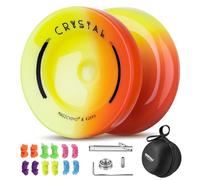 MAGICYOYO K2 JoJo para niños, Pro JoJo FingerSpin Trucos | Dual Purpose Yoyo 2 en 1 para principiantes y avanzados con rodamientos Yo Yo resistentes (rojo amarillo)
