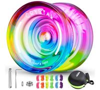 MAGICYOYO K2 Responsive Yoyo para niños, Doble Uso, Jojo para Principiantes, Cristal Jojo con rodamiento Yoyo no responsivo de reemplazo, 12 Cuerdas Yoyo + Herramienta de extracción + Eje