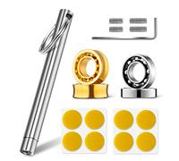 MAGICYOYO Kit de rodamientos Yoyo - 2 rodamientos KK Dorados de 10 Bolas + 2 rodamientos sensibles + 2 Ejes Cortos + 2 Ejes Largos + removedor de rodamientos Yoyo + Herramienta de Eje Yoyo
