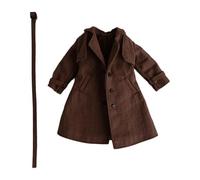 MagiDeal 1 Pieza Abrigo Miniatura para Muñeca como de Accesorio de Figura de Acción en Estilo de Saco Largo de Tela para Coleccionistas Decora, CafÉ
