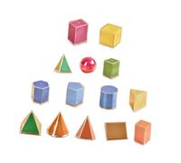 MagiDeal 14 Piezas de Bloques de Formas geométricas 3D, Juguetes educativos, Materiales Escolares duraderos, Bloques de Formas geométricas elementales