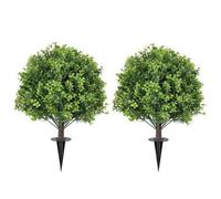MagiDeal 2 Piezas Topiario 60 Cm con Tronco Marrón sin Mantenimiento Topiario Esférico Artificial Versátil Planta corativa Sintética para Patio, 2PZ