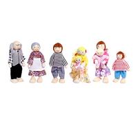 MagiDeal 3 Piezas Muñecos Figuras Casa de Muñecas Familia Juego de Miniatura para Desarrollo Creativo Adecuado para Niños Juegos en C, B