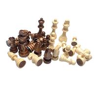 MagiDeal 32 Unids/ 2 "Piezas de Ajedrez de Plástico Solo Juego de Mesa Checker Accesorios, Blanco+marrón, 32 Piezas