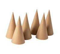 MagiDeal 6 conos de papel maché, conos de cartón, manualidades imaginativas de motricidad fina, abiertas para decorar y embellecer, 15cm