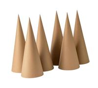 MagiDeal 6 conos de papel maché, conos de cartón, manualidades imaginativas de motricidad fina, abiertas para decorar y embellecer, 25cm
