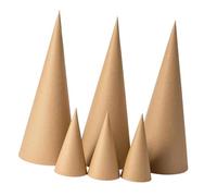 MagiDeal 6 conos de papel maché, conos de cartón, manualidades imaginativas de motricidad fina, abiertas para decorar y embellecer, 15 Cm 35 Cm