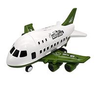 MagiDeal 7 Piezas Avión Porta Coches Juguete con Avión Transportador Coches Camión Compartimento Abatible de E Inercia Divertida Apto para Niño, Green_6 vehículos Militares