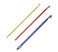 MagiDeal Afgano Ganchillo Gancho Agujas de Tejer Herramienta de Punto 2,75 +4+6Mm Oro+Rojo+Azul
