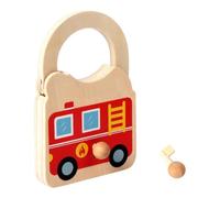 MagiDeal Aprendizaje de niños Lock and Key Car Juego de Juguetes de Aprendizaje temprano Regalos de cumpleaños Tablero de Madera de 2 a 5 años, Rojo