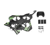 MagiDeal Avión Planeador RC, Modelo de avión Volador, Kit de Juguete RC versátil con luz, Regalos de cumpleaños para niños, Accesorios livianos y Resistentes, Batería Green 3