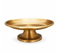 MagiDeal Bandeja Industrial Redonda Decorativa con Pedestal Latón Poco Profundo y Base Elevada Adecuada para Ofrendas Decoración Mesa Vitrina, 10 Pulgadas