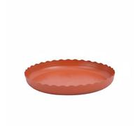 MagiDeal Bandeja para Macetas Redondas Plato Platillo Posavaso de Resina PP Construcción Sólida Antidecoloración Borde Ondulado Moderno Evita Daños por Humedad, Rojo, 29.5CM