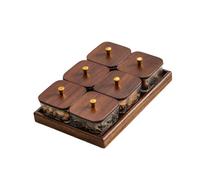 MagiDeal Bandeja para Servir Dividida, Plato para, Centro de Mesa, Bandeja para Servir con Tapa, para Aperitivos de Frutas para Comedor, Fiesta, Cocina, Claro, 6 Rejillas