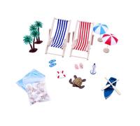 MagiDeal Beach Miniature Dollhouse Decoration Garden Dollhouse Life Scene Micro Paisajismo Ornamento paraguas/Palma/Silla Miniatura Toyes