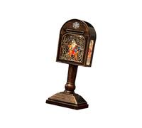 MagiDeal Bola de nieve navideña con 8 canciones, decoración de mesa, farol de agua con purpurina y remolino iluminado para mesita de noche, bar interior, Papá Noel Cabalgando