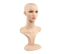 MagiDeal Busto de maniquí femenino realista con maquillaje para peluquería y accesorios de belleza, Style a