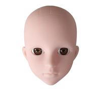 MagiDeal Cabeza de maniquí de entrenamiento, muñeca de maquillaje de práctica, modelo portátil, cabezal facial de cosmetología para extensiones de pestañas, Ojos Marrones
