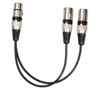 MagiDeal Cable divisor de micrófono, cable en Y de 1 XLR hembra a 2 XLR macho, 30 cm para grabación con ecualizador de micrófono, Negro