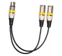 MagiDeal Cable divisor de micrófono, cable en Y de 1 XLR hembra a 2 XLR macho, 30 cm para grabación con ecualizador de micrófono, Amarillo