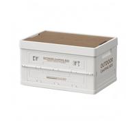 MagiDeal Caja de Almacenamiento Exterior Plegable Contenedor Organizador Baúl con Cinco Accesos Laterales con Pestillos, Blanco Sólido, Caja De Camping Plegable Grande Con Cinco Aperturas