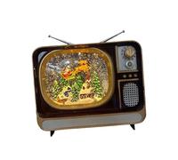 MagiDeal Caja de música navideña brillante, linterna navideña, diseño de TV, luz nocturna para repisa, Ciervo Volador